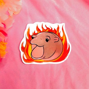 Moo Deng Sticker | Chaotic & Cute | Die-cut Glossy Sticker