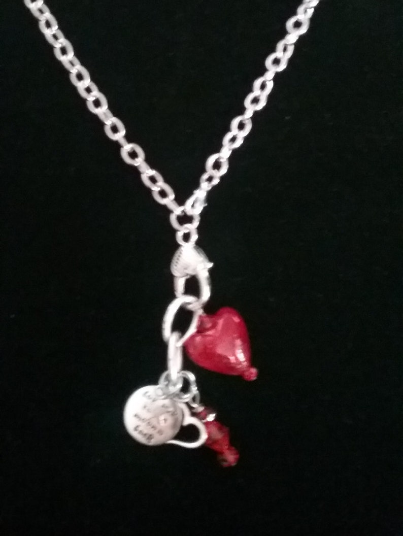 Red Heart Charm Necklace | Etsy