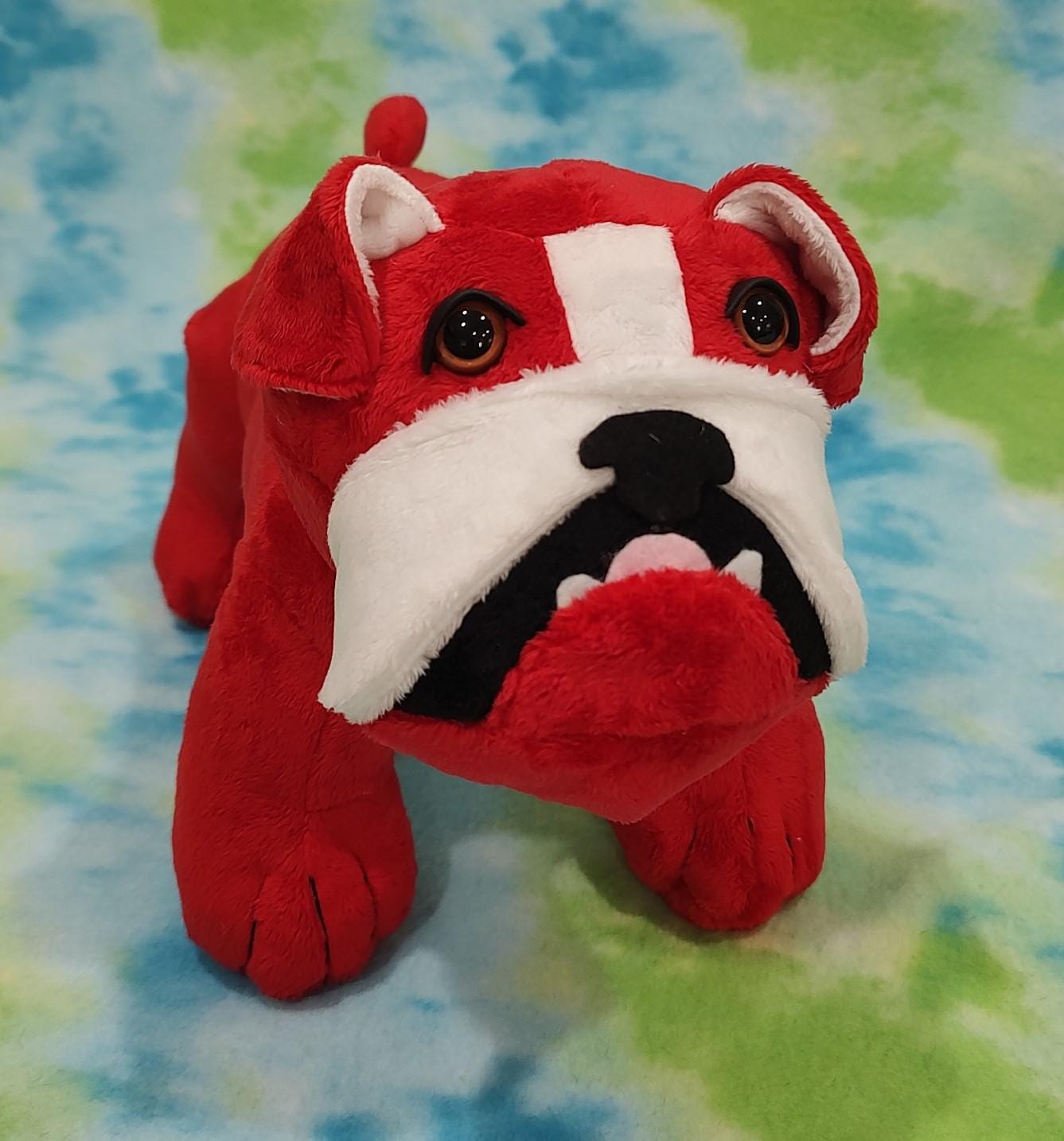 Red bulldog stuffed animal discount