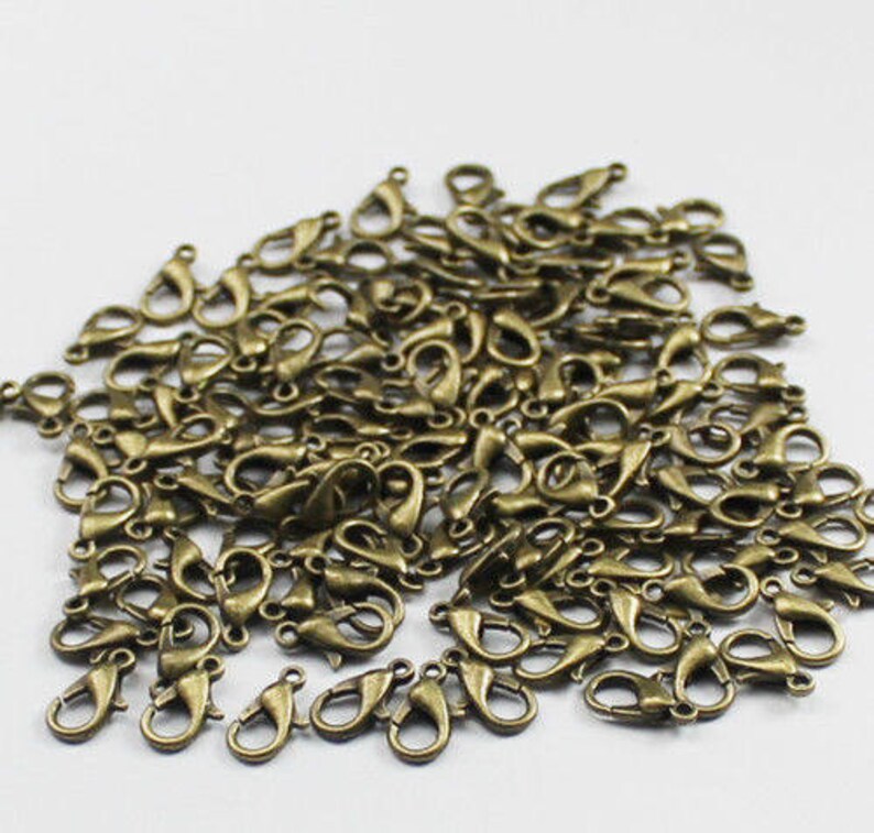 28 color lobster clasps Bronze 12 X 7 MM.
