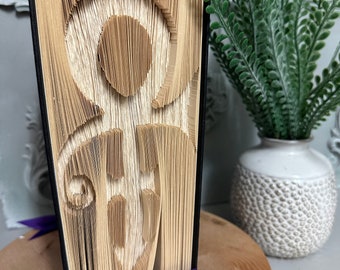 Prince symbol, purple rain, music lover gift, folded book art, cut and fold