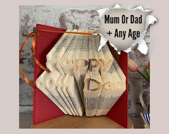 Birthday card, special gift, keepsake display, folded book art