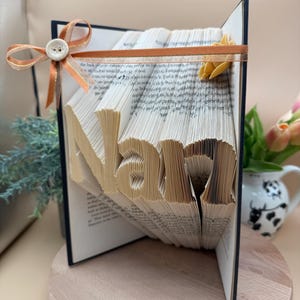 Nan keepsake gift, folded book art, altered book art