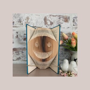 Verjaardagskaart, tienerkamer, gevouwen boekkunst, origamipapier, smiley-emoji, kaart geestelijke gezondheidszorg, cadeau computernerd