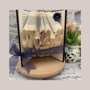 Jubiläum Datum, Grußkarte Deluxe, gefaltete Buchkunst, Geschenk zum Jahrestag, für meine Frau, Mann Geschenk