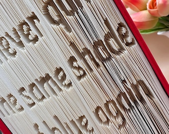 Favourite quotes, anniversary card, folded book art, paper anniversary, special keepsake