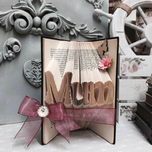 Arte de livro dobrado, presente de dia das mães, eu te amo, mãe, presente de agradecimento