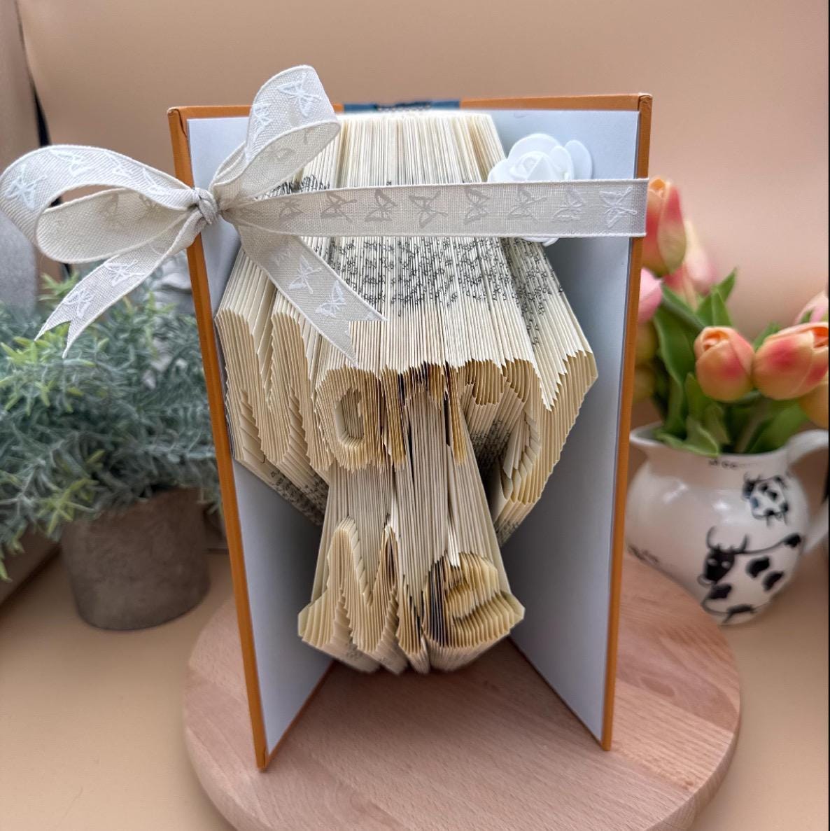 Unique marriage proposal, folded book art, altered book art