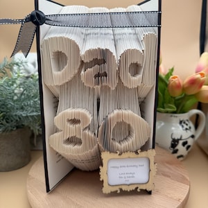 Birthday card, happy 80th, happy 70th, folded book, personalised card, parent gift