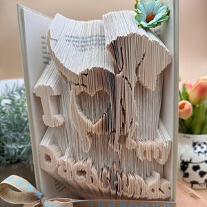 Wursthund, ich liebe meinen Dackel, gefaltetes Buch, Geburtstagskarte, Papierjubiläum, Tierliebhaber, Grußkarte, Hundeliebhaberkarte
