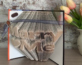 Unique marriage proposal, folded book art