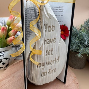 Je hebt mijn wereld in vuur en vlam gezet, een romantisch cadeau, vurige vlammen, Valentijn, jubileum, cadeau voor een boekenliefhebber, voor mijn vrouw