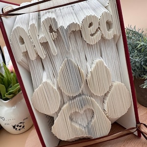Memoriale per animali domestici, biglietto di condoglianze, felice giorno del Gotcha, adozione di animali domestici salvati, biglietto di compleanno per animali domestici, arte del libro piegato