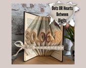 Six digit date, hearts or dots, folded book art