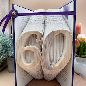 60.Geburtstag, Grußkarte, alternatives Geschenk, gefaltete Buchkunst