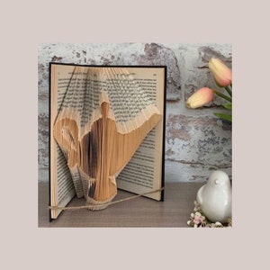 Lampada del genio, arredamento per la casa, arte del libro piegato, arte del libro alterato