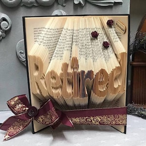 Cadeau de retraite, amoureux des livres, art du livre plié