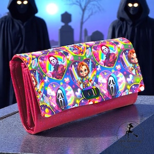 Cartera de terror / Calaveras / Fantasmas / Cartera / Regalos espeluznantes / Gótico / Películas de terror / Escalofriante / Sobrenatural / Fantasmal / Embrujado / Macabro