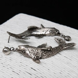 Orecchini Di Pesce A Goccia Astratti Sterling Silver 925 - Foto 4
