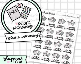 JW Phone Witnessing Stickers |  Hand drawn Stickers, Planner Stickers, CoffeeBeanPaper, JW Phone Witnessing, witnessing, service