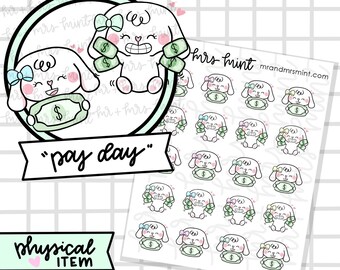 Bonnie Payday Planner Stickers |  Hand drawn Stickers, Planner Stickers, CoffeeBeanPaper, payday, money, finances, budgeting