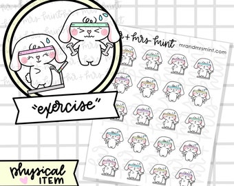 Bonnie Excercise Planner Stickers |  Hand drawn Stickers, Planner Stickers, CoffeeBeanPaper, Excercise