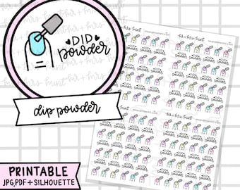 Dip Powder Printable Planner Stickers |  Hand drawn Stickers, Planner Stickers, CoffeeBeanPaper