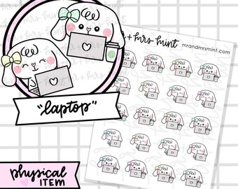 Bonnie Laptop Planner Stickers |  Hand drawn Stickers, Planner Stickers, CoffeeBeanPaper, laptop, computer