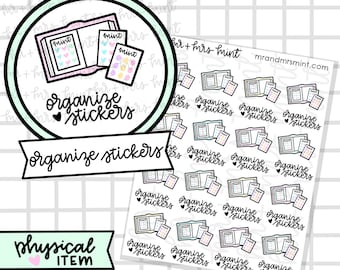 Organize Stickers Planner Stickers |  Hand drawn Stickers, Planner Stickers, CoffeeBeanPaper