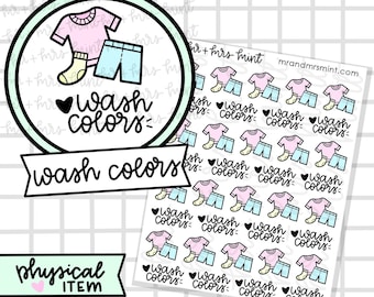Wash Clothes - Colors Planner Stickers |  Hand drawn Stickers, Planner Stickers, CoffeeBeanPaper