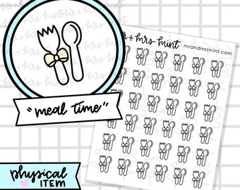 Stickers maaltijdplanner |  Handgetekende stickers, plannerstickers, CoffeeBeanPaper, meal, food, eat, restaurant, dinner, lunch, breakfast