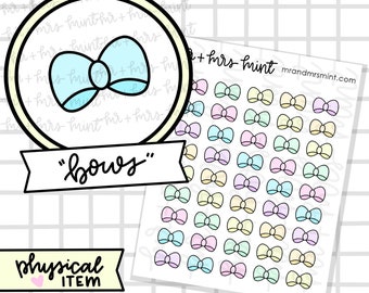 Bows Planner Stickers |  Hand drawn Stickers, Planner Stickers, CoffeeBeanPaper, Bows, decoration bows