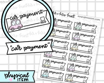 Car Payment Stickers |  Hand drawn Stickers, Planner Stickers, MrandMrsMint, Pay car,  Budget, financing, finances