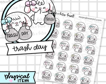 Bonnie Trash Day Planner Stickers |  Hand drawn Stickers, Planner Stickers, CoffeeBeanPaper