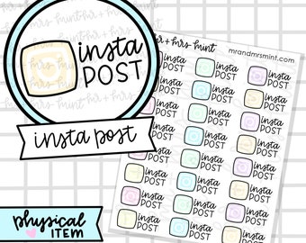 Insta Post Planner Stickers |  Hand drawn Stickers, Planner Stickers, CoffeeBeanPaper