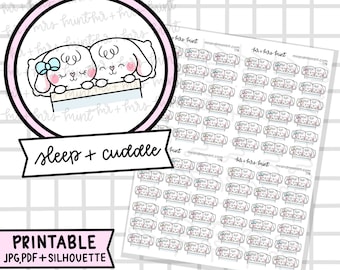 Bonnie Sleep and Cuddle Printable Planner Stickers |  Hand drawn Stickers, Planner Stickers, CoffeeBeanPaper