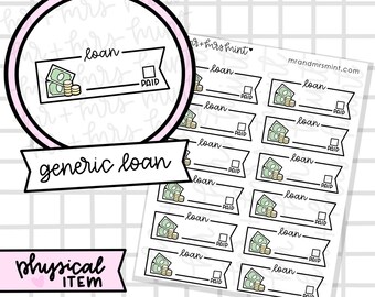 Generic Loan Stickers |  Hand drawn Stickers, Planner Stickers, MrandMrsMint, Internet Bill,  Budget, financing, finances