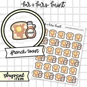 Pegatinas de planificador de tostadas francesas / Pegatinas dibujadas a mano, Pegatinas de planificador, CoffeeBeanPaper