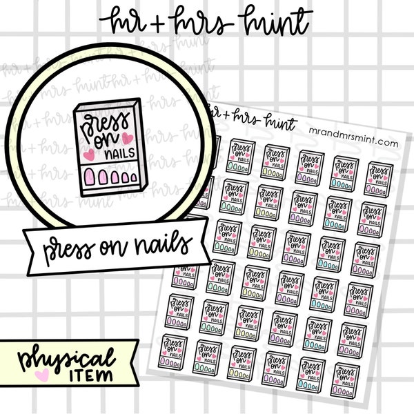 Press On Nails Planner Stickers |  Hand drawn Stickers, Planner Stickers, MrandMrsMint