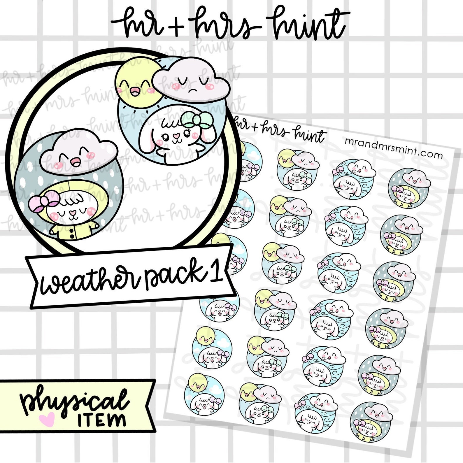 Bonnie Weather Pack 1 Planner Stickers Hand Drawn Stickers Etsy