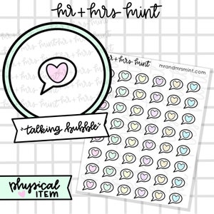 Heart Talk Bubble Planner Stickers |  Hand drawn Stickers, Planner Stickers, CoffeeBeanPaper, Talking, talk, call, phone call, meeting