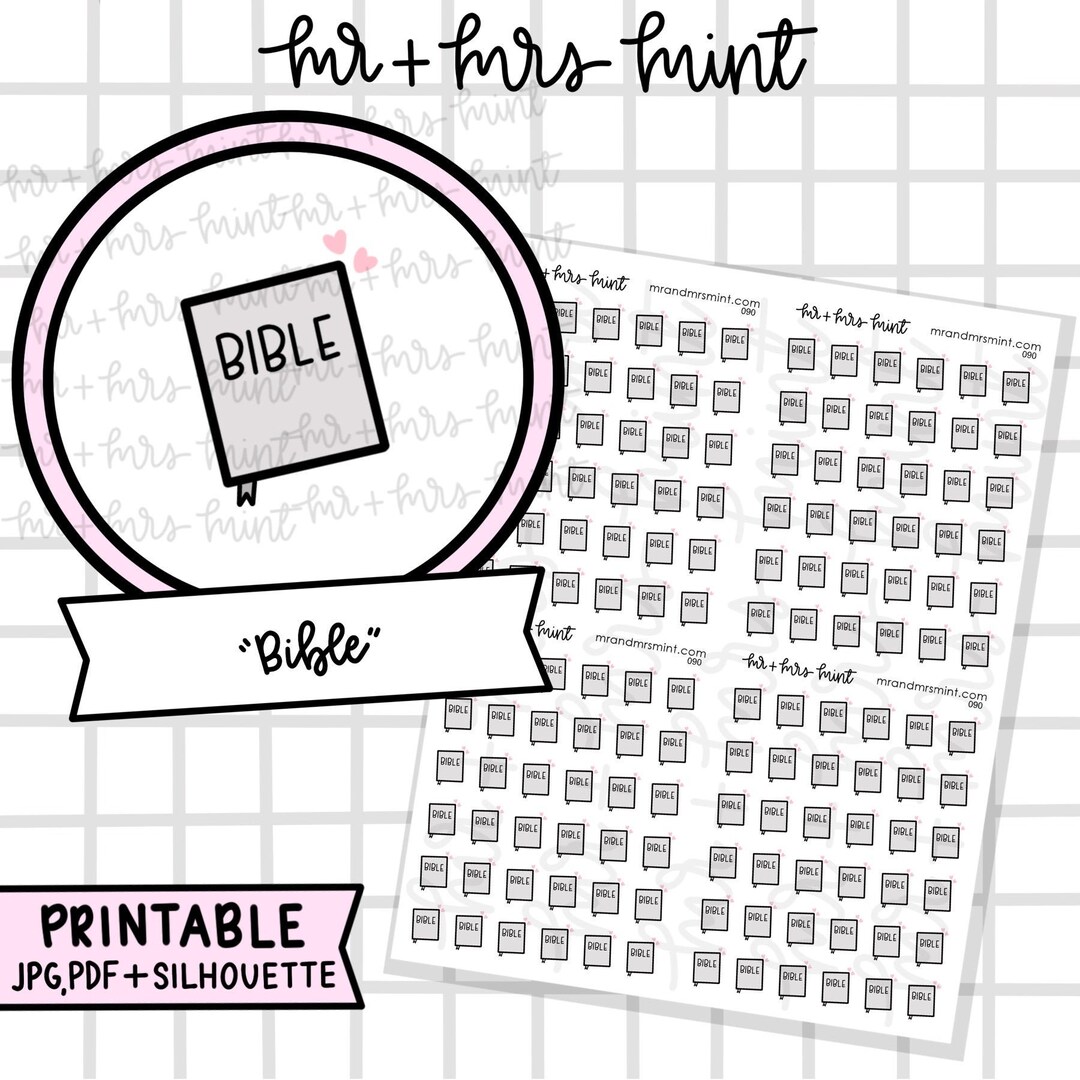 Bible Printable Planner Stickers Groceries Stickers Hand - Etsy