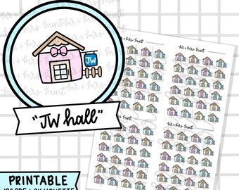 JW Hall Printable Planner Stickers |  Hand drawn Stickers, Planner Stickers, meeting Stickers, CoffeeBeanPaper