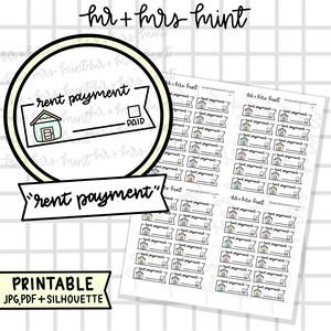 Rent Payment Printable Planner Stickers |  Hand drawn Stickers, Planner Stickers, CoffeeBeanPaper