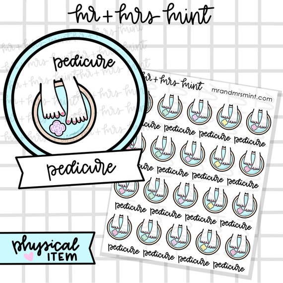 Pedicure Planner Stickers |  Hand drawn Stickers, Planner Stickers, CoffeeBeanPaper