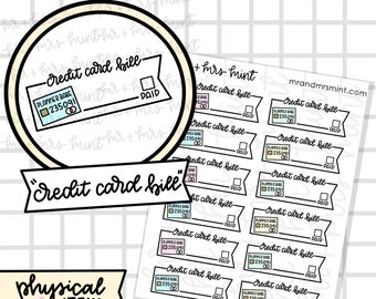 Credit Card Payment Stickers |  Hand drawn Stickers, Planner Stickers, CoffeeBeanPaper, Budget, Finance, finances stickers