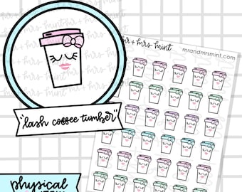 Lash Coffee Tumbler Planner Stickers |  Hand drawn Stickers, Planner Stickers, CoffeeBeanPaper, coffe time, coffee monday