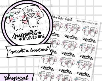 Bonnie Support a Loved One Stickers |  Hand drawn Stickers, Planner Stickers, CoffeeBeanPaper, Mental Health, support Stickers