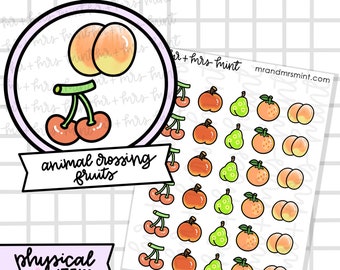Animal Crossing Fruits Planner Stickers |  Hand drawn Stickers, Planner Stickers, CoffeeBeanPaper