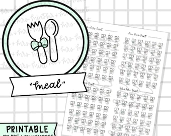 Meal Planner Stickers |  Hand drawn Stickers, Planner Stickers, Autumn Stickers, CoffeeBeanPaper